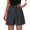 imagePRETTYGARDEN Shorts for Women Dressy 2025 Summer Elastic High Waisted Wide Leg Business Casual Work Shorts with PocketsGrey