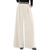 imagePRETTYGARDEN Womens Fall Wide Leg Trousers 2025 High Elastic Waist Loose Pleated Long Flowy Palazzo Work Pants with PocketsBeige