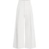 imagePRETTYGARDEN Womens Spring Wide Leg Palazzo Pants 2026 Trendy Loose Button High Waist Pleated Work Business Casual TrousersWhite