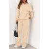imagePRETTYGARDEN Womens 2 Piece Outfits Fall Sweatsuits Oversized Hoodies Wide Leg Sweatpants Tracksuits Lounge Matching SetsBeige