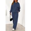 imagePRETTYGARDEN Womens 2 Piece Outfits Fall Sweatsuits Oversized Hoodies Wide Leg Sweatpants Tracksuits Lounge Matching SetsGrey Blue