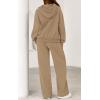 imagePRETTYGARDEN Womens 2 Piece Outfits Fall Sweatsuits Oversized Hoodies Wide Leg Sweatpants Tracksuits Lounge Matching SetsKhaki