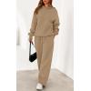 imagePRETTYGARDEN Womens 2 Piece Outfits Fall Sweatsuits Oversized Hoodies Wide Leg Sweatpants Tracksuits Lounge Matching SetsKhaki