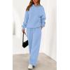 imagePRETTYGARDEN Womens 2 Piece Outfits Fall Sweatsuits Oversized Hoodies Wide Leg Sweatpants Tracksuits Lounge Matching SetsLight Blue