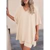 imagePRETTYGARDEN 2 Piece Sets for Women Summer 2026 Lounge Short Set Spring Matching Biker Shorts V Neck Oversized Shirt ClothingBeige