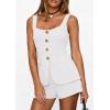 imagePRETTYGARDEN Womens 2 Piece Matching Sets 2026 Fashion Button Down Suit Vest Tops Shorts Set Spring Business Casual OutfitsWhite