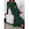 imagePRETTYGARDEN Womens Floral Bodycon Maxi Dress 2025 Fall Elegant Mesh Long Sleeve Formal Wedding Guest Cocktail DressesDark Green