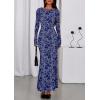 imagePRETTYGARDEN Womens Floral Bodycon Maxi Dress 2025 Fall Elegant Mesh Long Sleeve Formal Wedding Guest Cocktail DressesDusty Blue
