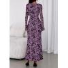 imagePRETTYGARDEN Womens Floral Bodycon Maxi Dress 2025 Fall Elegant Mesh Long Sleeve Formal Wedding Guest Cocktail DressesPurple
