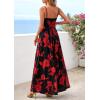 imagePRETTYGARDEN Womens Floral Maxi Dress Summer Outfits 2026 Spaghetti Strap Flowy Long Sundress Beach Vacation Boho DressesBlack Red Flower