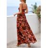 imagePRETTYGARDEN Womens Floral Maxi Dress Summer Outfits 2026 Spaghetti Strap Flowy Long Sundress Beach Vacation Boho DressesBrown Floral