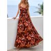 imagePRETTYGARDEN Womens Floral Maxi Dress Summer Outfits 2026 Spaghetti Strap Flowy Long Sundress Beach Vacation Boho DressesBrown Floral