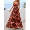 imagePRETTYGARDEN Womens Floral Maxi Dress Summer Outfits 2026 Spaghetti Strap Flowy Long Sundress Beach Vacation Boho DressesBrown Floral