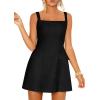 imagePRETTYGARDEN Womens Summer Sleeveless Mini Dress Square Neck A Line Short Cocktail Party Dresses Trendy 2026 Spring ClothesBlack