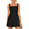 imagePRETTYGARDEN Womens Summer Sleeveless Mini Dress Square Neck A Line Short Cocktail Party Dresses Trendy 2026 Spring ClothesBlack