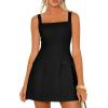 imagePRETTYGARDEN Womens Summer Sleeveless Mini Dress Square Neck A Line Short Cocktail Party Dresses Trendy 2026 Spring ClothesBlack
