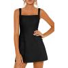 imagePRETTYGARDEN Womens Summer Sleeveless Mini Dress Square Neck A Line Short Cocktail Party Dresses Trendy 2026 Spring ClothesBlack