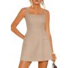 imagePRETTYGARDEN Womens Summer Sleeveless Mini Dress Square Neck A Line Short Cocktail Party Dresses Trendy 2026 Spring ClothesKhaki