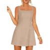 imagePRETTYGARDEN Womens Summer Sleeveless Mini Dress Square Neck A Line Short Cocktail Party Dresses Trendy 2026 Spring ClothesKhaki