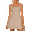 imagePRETTYGARDEN Womens Summer Sleeveless Mini Dress Square Neck A Line Short Cocktail Party Dresses Trendy 2026 Spring ClothesKhaki