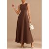 imagePRETTYGARDEN Womens Summer Tank Maxi Dress 2026 Spring Sleeveless Swing A Line Long Flowy Elegant Cocktail Dresses PocketsBrown