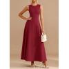 imagePRETTYGARDEN Womens Summer Tank Maxi Dress 2026 Spring Sleeveless Swing A Line Long Flowy Elegant Cocktail Dresses PocketsBurgundy