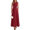 imagePRETTYGARDEN Womens Summer Tank Maxi Dress 2026 Spring Sleeveless Swing A Line Long Flowy Elegant Cocktail Dresses PocketsBurgundy