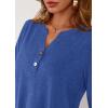 imagePRETTYGARDEN Long Sleeve Shirts for Women 2025 Fall Fashion Clothing Henley Tops Trendy Dressy Casual Blouses Work OutfitsBlue