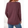 imagePRETTYGARDEN Long Sleeve Shirts for Women 2025 Fall Fashion Clothing Henley Tops Trendy Dressy Casual Blouses Work OutfitsBurgundy