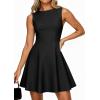 imagePRETTYGARDEN Summer Dresses for Women 2026 Elegant Sleeveless Boat Neck A Line Spring Formal Cocktail Party Mini DressBlack