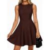 imagePRETTYGARDEN Summer Dresses for Women 2026 Elegant Sleeveless Boat Neck A Line Spring Formal Cocktail Party Mini DressBrown