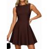 imagePRETTYGARDEN Summer Dresses for Women 2026 Elegant Sleeveless Boat Neck A Line Spring Formal Cocktail Party Mini DressBrown