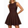 imagePRETTYGARDEN Summer Dresses for Women 2026 Elegant Sleeveless Boat Neck A Line Spring Formal Cocktail Party Mini DressBrown
