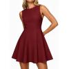 imagePRETTYGARDEN Summer Dresses for Women 2026 Elegant Sleeveless Boat Neck A Line Spring Formal Cocktail Party Mini DressBurgundy