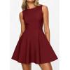 imagePRETTYGARDEN Summer Dresses for Women 2026 Elegant Sleeveless Boat Neck A Line Spring Formal Cocktail Party Mini DressBurgundy