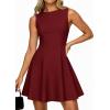 imagePRETTYGARDEN Summer Dresses for Women 2026 Elegant Sleeveless Boat Neck A Line Spring Formal Cocktail Party Mini DressBurgundy