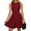 imagePRETTYGARDEN Summer Dresses for Women 2026 Elegant Sleeveless Boat Neck A Line Spring Formal Cocktail Party Mini DressBurgundy