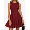 imagePRETTYGARDEN Summer Dresses for Women 2026 Elegant Sleeveless Boat Neck A Line Spring Formal Cocktail Party Mini DressBurgundy