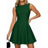 imagePRETTYGARDEN Summer Dresses for Women 2026 Elegant Sleeveless Boat Neck A Line Spring Formal Cocktail Party Mini DressDark Green