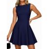 imagePRETTYGARDEN Summer Dresses for Women 2026 Elegant Sleeveless Boat Neck A Line Spring Formal Cocktail Party Mini DressNavy Blue
