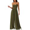 imagePRETTYGARDEN Summer Jumpsuits for Women Casual 2026 Wide Leg Date Night Rompers Sleeveless Beach Vacation One Piece OutfitsArmy Green