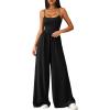 imagePRETTYGARDEN Summer Jumpsuits for Women Casual 2026 Wide Leg Date Night Rompers Sleeveless Beach Vacation One Piece OutfitsBlack