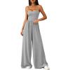 imagePRETTYGARDEN Summer Jumpsuits for Women Casual 2026 Wide Leg Date Night Rompers Sleeveless Beach Vacation One Piece OutfitsGrey