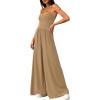 imagePRETTYGARDEN Summer Jumpsuits for Women Casual 2026 Wide Leg Date Night Rompers Sleeveless Beach Vacation One Piece OutfitsKhaki