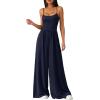 imagePRETTYGARDEN Summer Jumpsuits for Women Casual 2026 Wide Leg Date Night Rompers Sleeveless Beach Vacation One Piece OutfitsNavy Blue