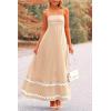 imagePRETTYGARDEN Womens 2025 Summer Flowy Maxi Dress Casual Sleeveless Spaghetti Strap Ruffle Beach Long DressesBeige