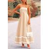 imagePRETTYGARDEN Womens 2025 Summer Flowy Maxi Dress Casual Sleeveless Spaghetti Strap Ruffle Beach Long DressesBeige