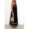 imagePRETTYGARDEN Womens 2025 Summer Flowy Maxi Dress Casual Sleeveless Spaghetti Strap Ruffle Beach Long DressesBlack