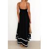 imagePRETTYGARDEN Womens 2025 Summer Flowy Maxi Dress Casual Sleeveless Spaghetti Strap Ruffle Beach Long DressesBlack