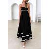 imagePRETTYGARDEN Womens 2025 Summer Flowy Maxi Dress Casual Sleeveless Spaghetti Strap Ruffle Beach Long DressesBlack